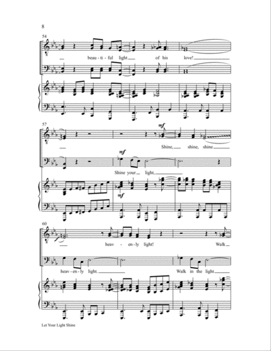 Let Your Light Shine Choir scores gallery preview page 8