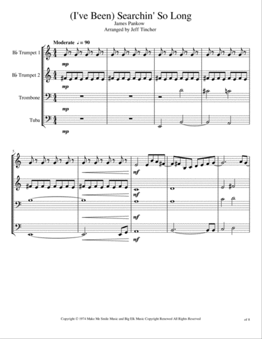 (i've Been) Searchin' So Long Brass Ensemble scores gallery preview page 2