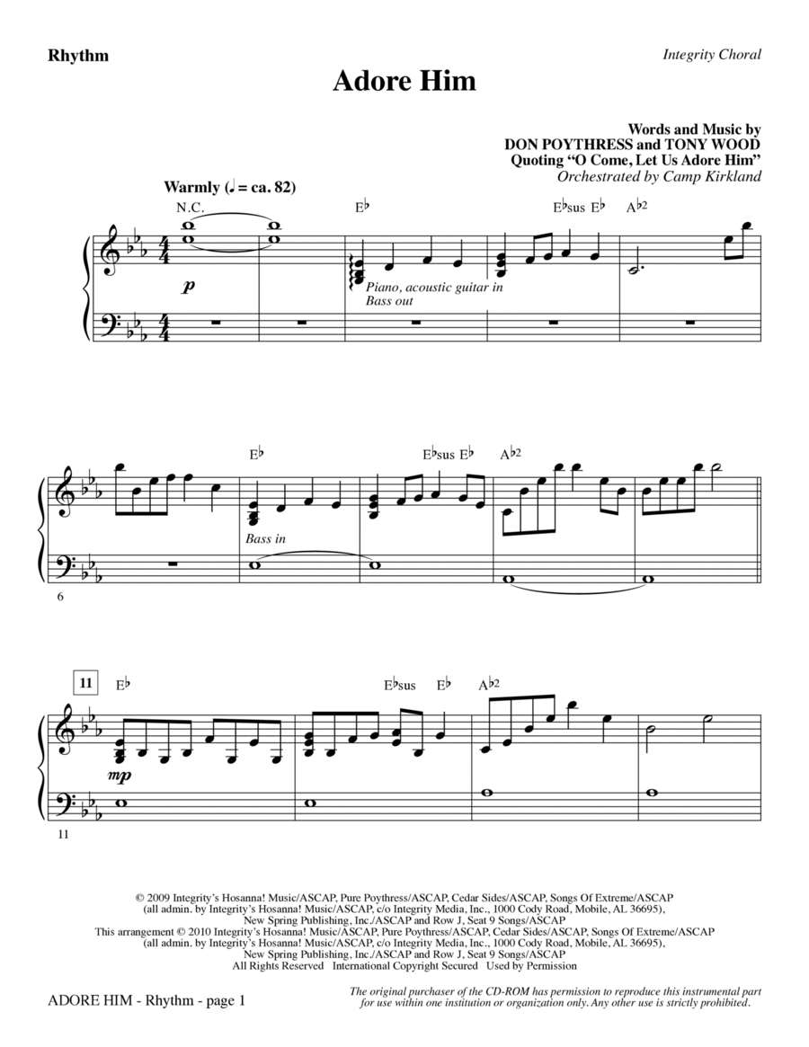 Adore Him - Rhythm Choir scores gallery preview page 1