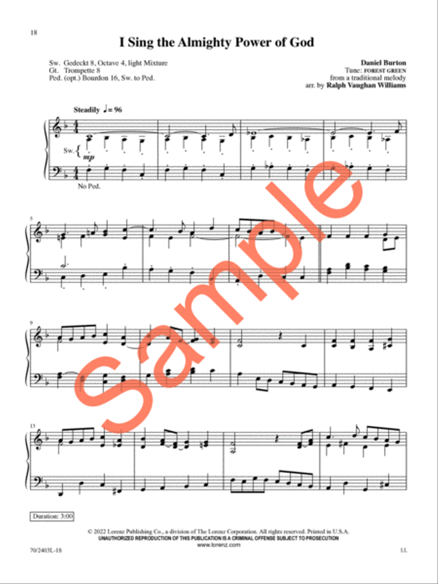 A Treasury of Hymns, Vol. 2 Organ Solo scores gallery preview page 15