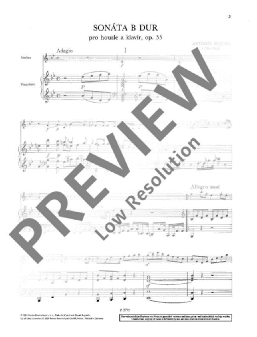 Sonata B major Violin Solo scores gallery preview page 4
