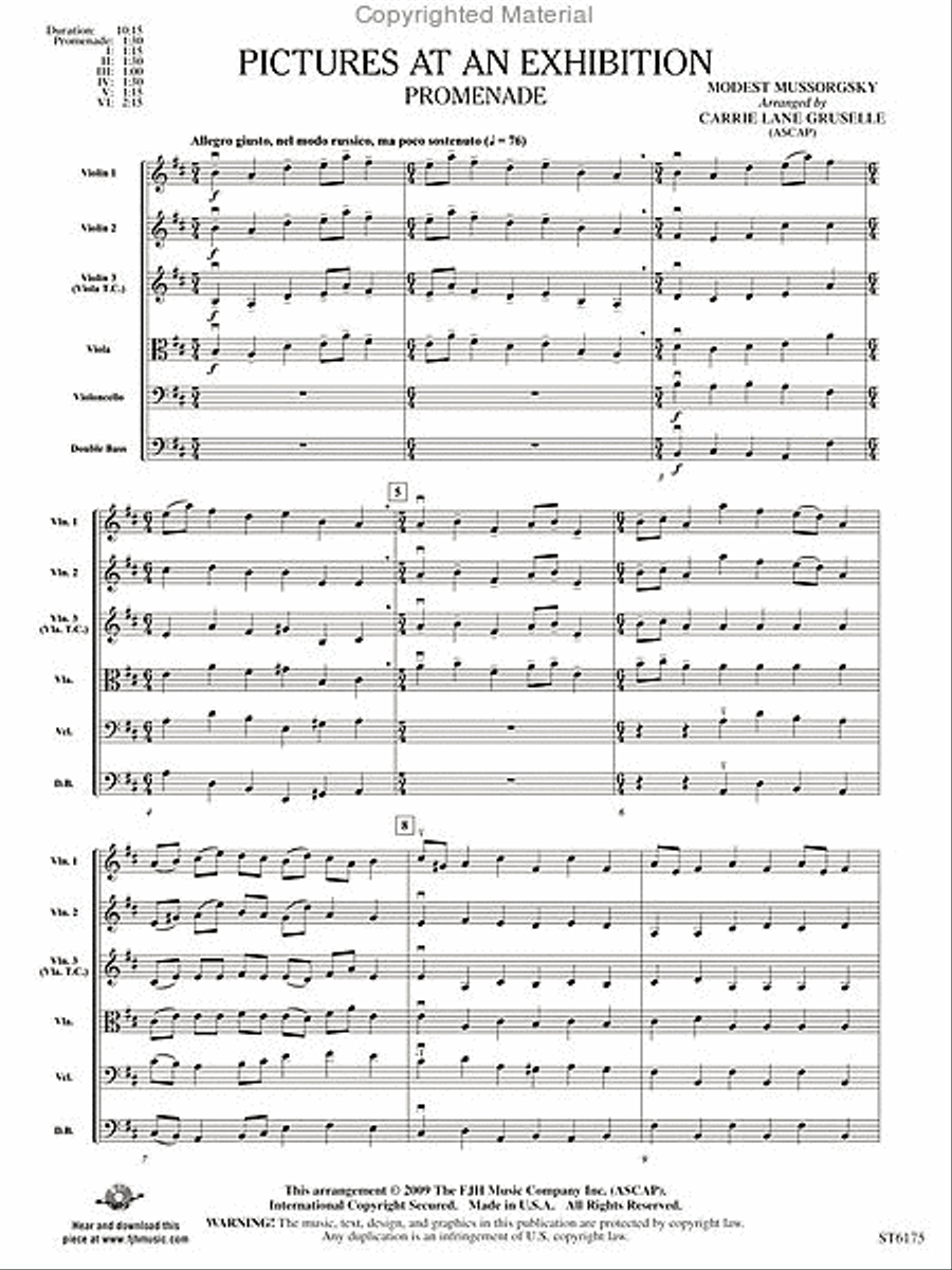 Pictures at an Exhibition String Orchestra scores gallery preview page 2