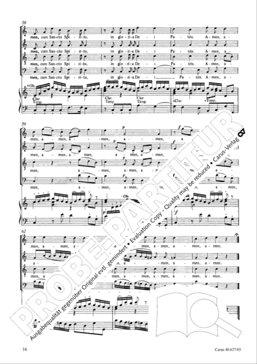 Mass in C Major 4-Part scores gallery preview page 17