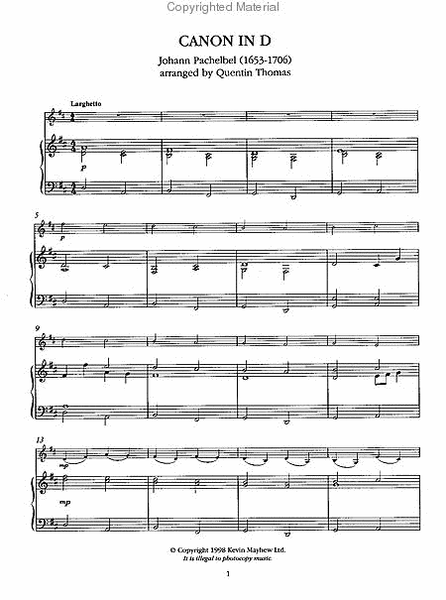Pachelbel's Canon - Music for Violin