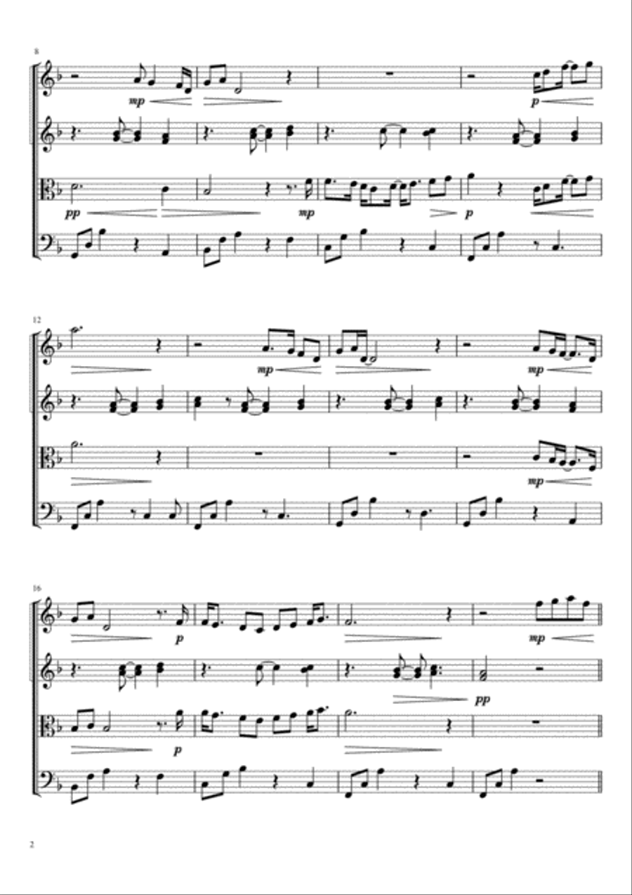Vincent (Starry Starry Night) String Quartet scores gallery preview page 4