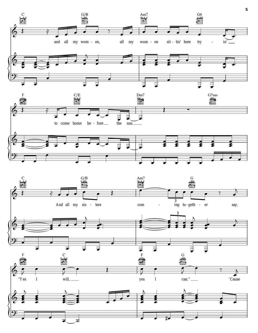 Superwoman Piano, Vocal, Guitar scores gallery preview page 5