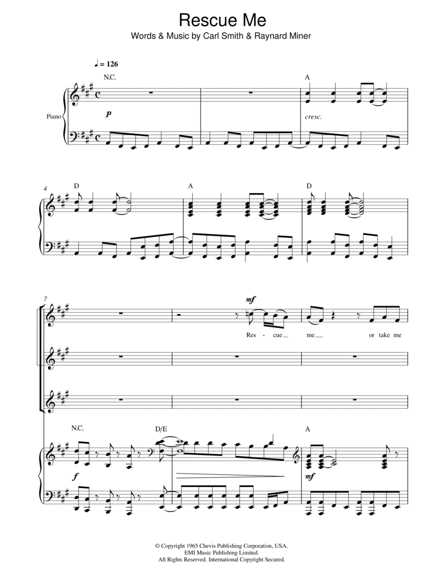 Rescue Me (arr. Berty Rice) SSA scores gallery preview page 1