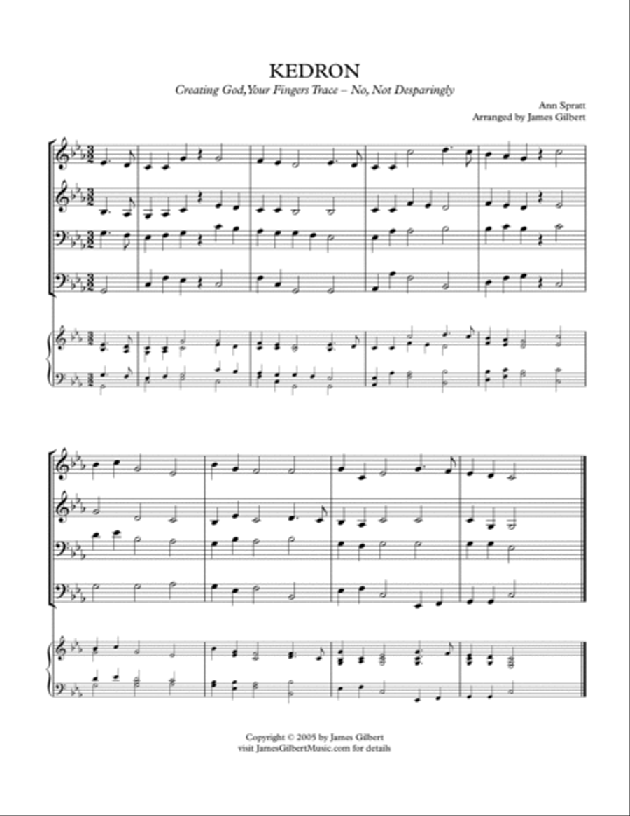 KEDRON (Creating God, Your Fingers Trace) Small Ensemble scores gallery preview page 2