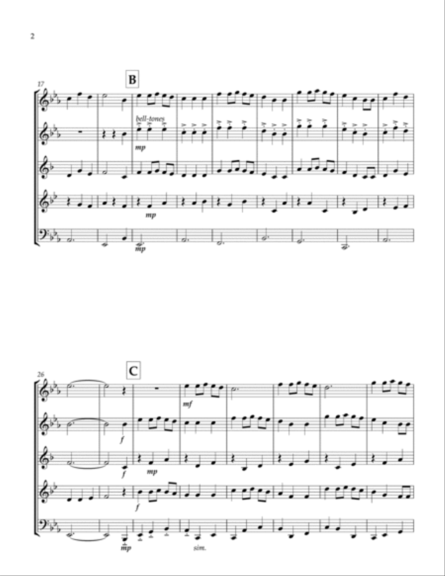 We Wish You A Merry Christmas Woodwind Quintet scores gallery preview page 4