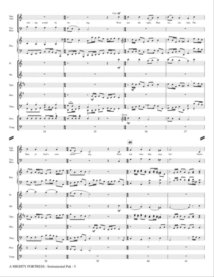 A Mighty Fortress - A Festival of Hymns - Score Choir scores gallery preview page 5