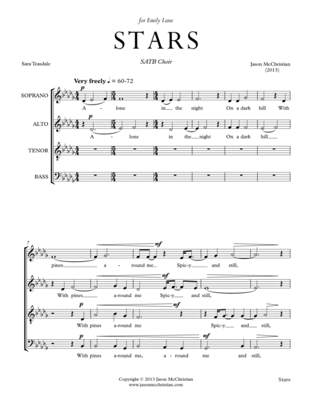Stars - for SATB Choir image number null