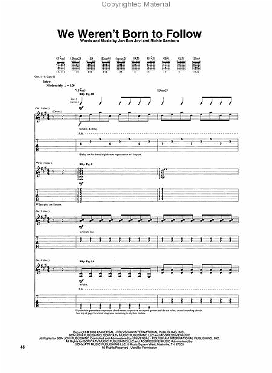 Bon Jovi – Greatest Hits Bon Jovi – Greatest Hits Electric Guitar scores gallery preview page 3