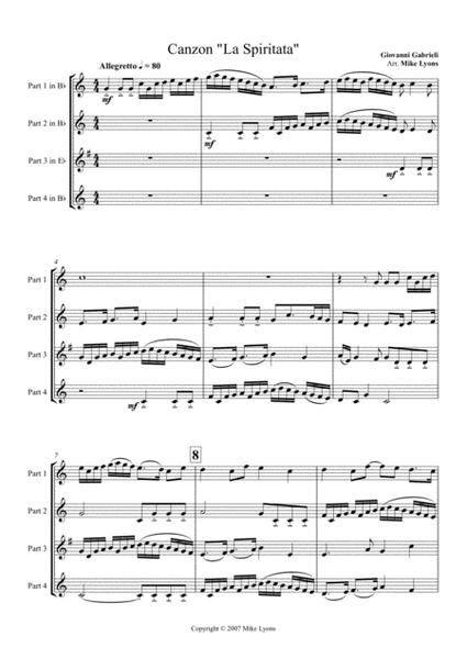 Canzon "La Spiritata" - Giovanni Gabrieli (Brass Quartet) image number null