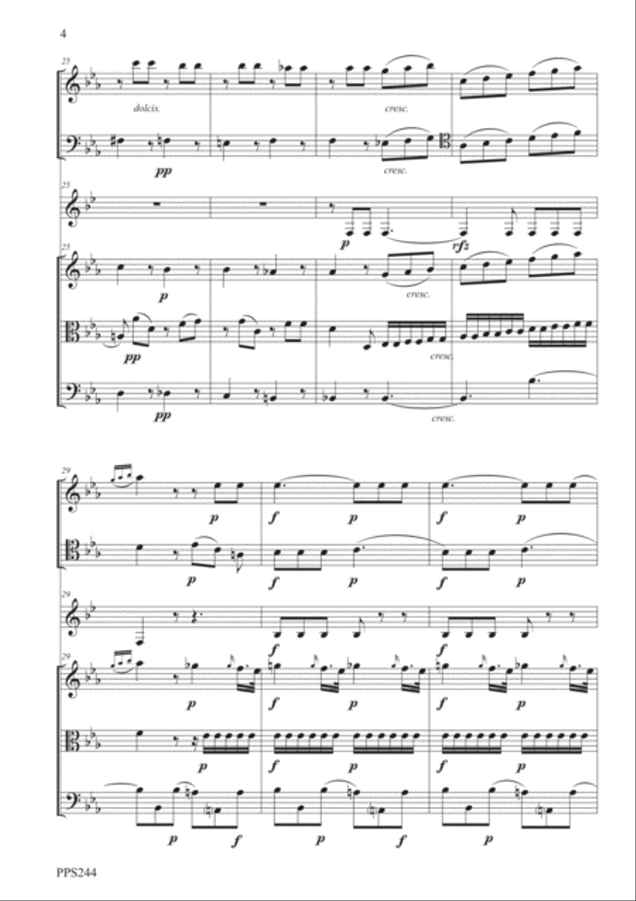 BOCCHERINI SEXTET IN Eb MAJOR G. 467 for flute, bassoon, horn, violin, viola & double bass Small Ensemble scores gallery preview page 4