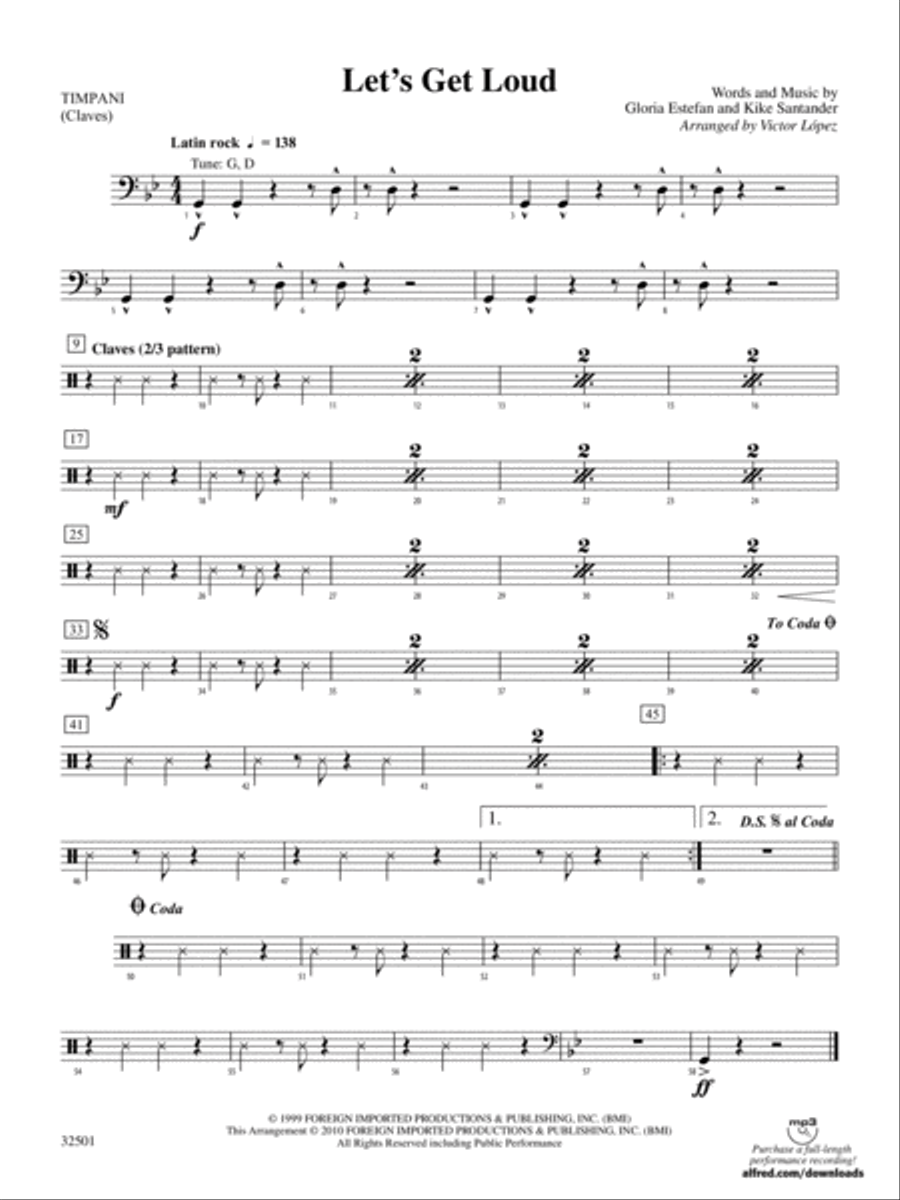 Let's Get Loud: Timpani Concert Band scores gallery preview page 1