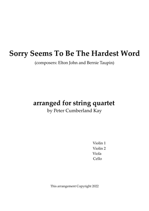 Book cover for Sorry Seems To Be The Hardest Word