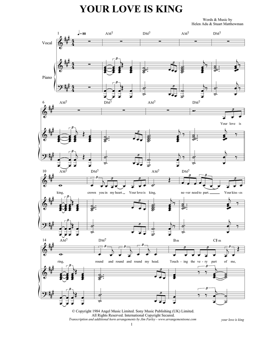 Your Love Is King Piano, Vocal, Guitar scores gallery preview page 3