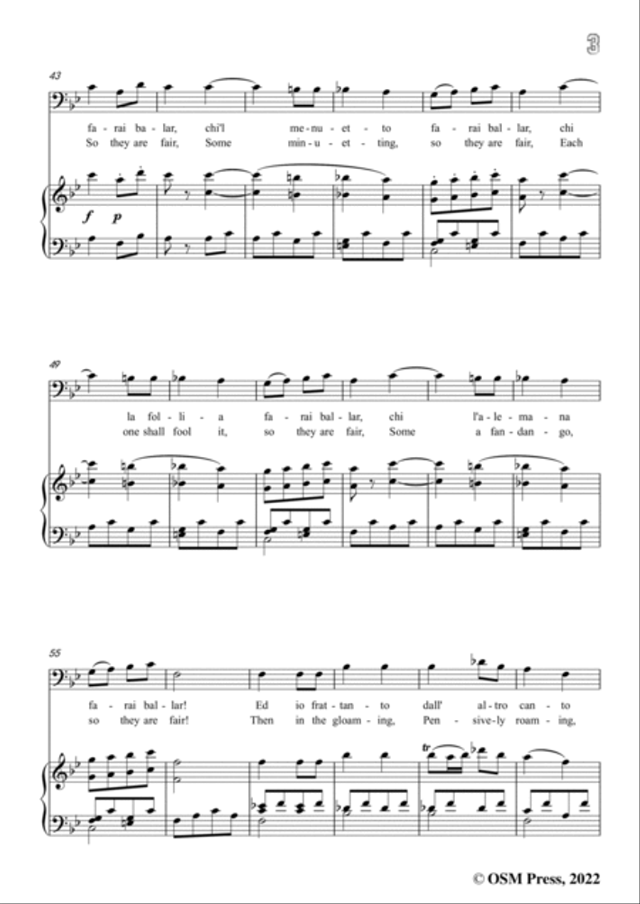 Mozart-Finch'han dal vino,from 'Don Giovanni,K.527',in B flat Major,for Voice and Piano Voice Solo scores gallery preview page 5