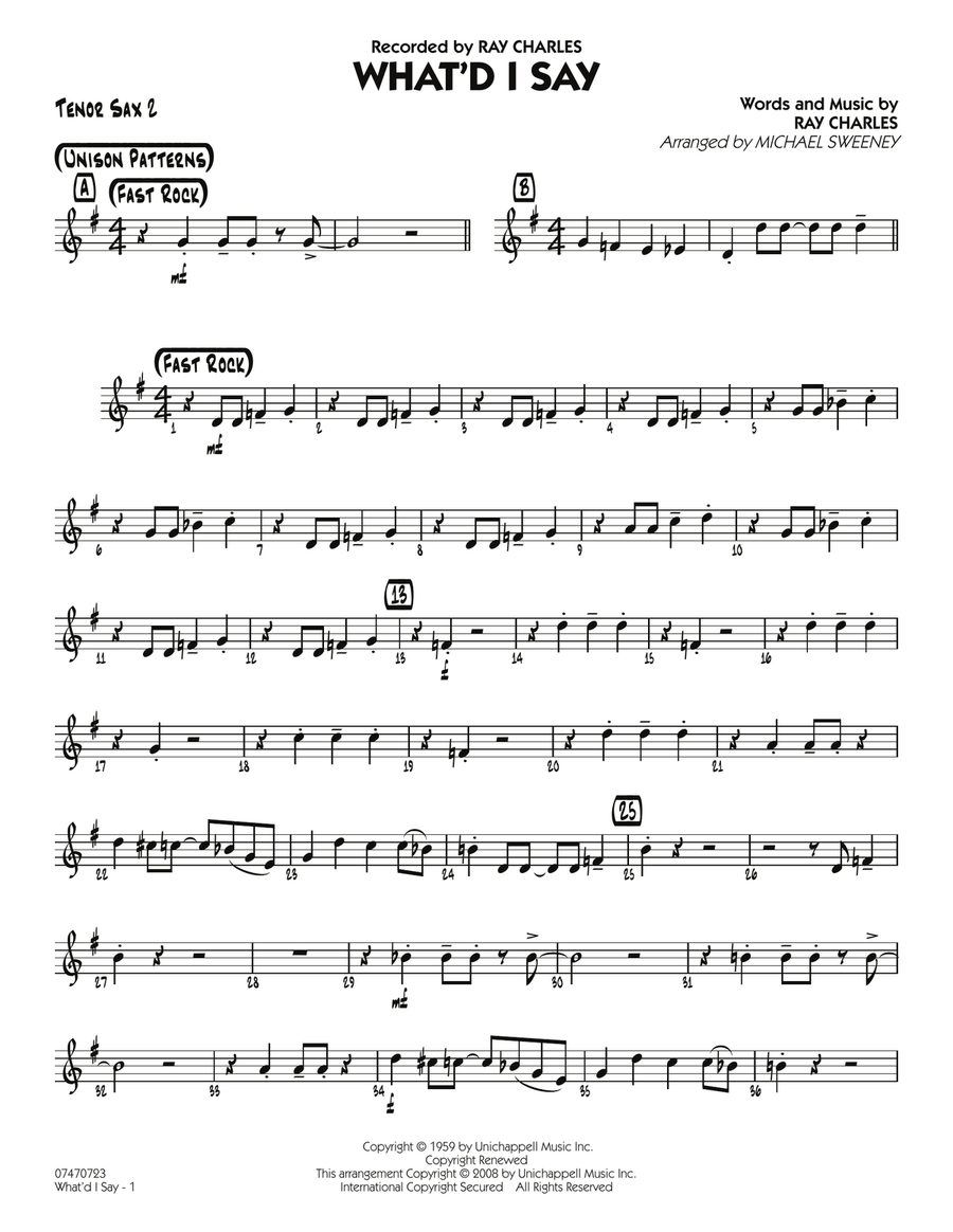 What'd I Say - Tenor Sax 2
