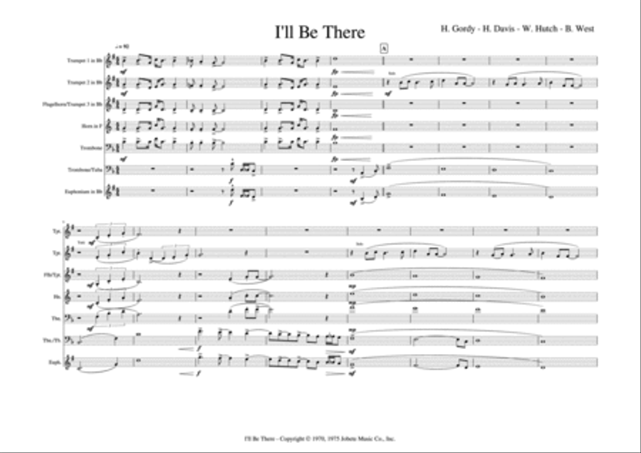 I'll Be There Brass Ensemble scores gallery preview page 1