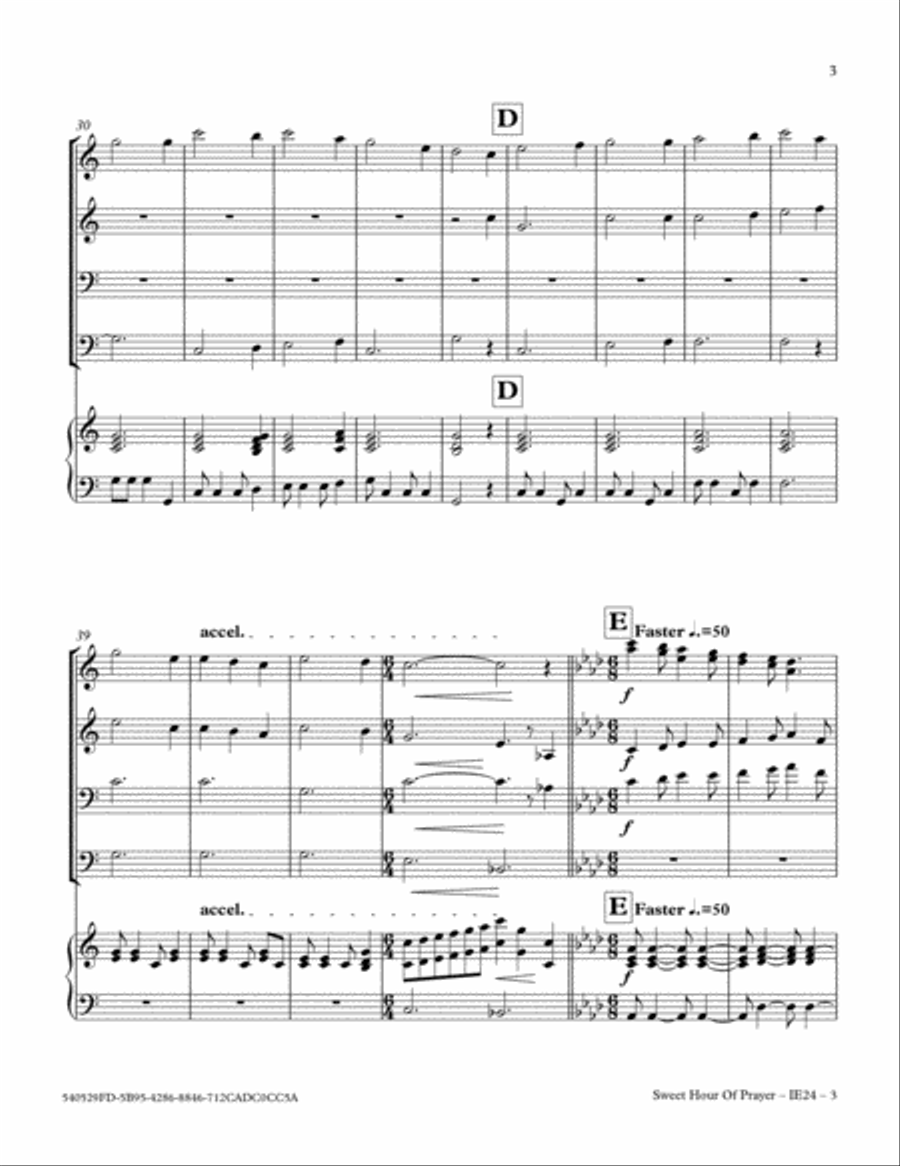 Sweet Hour Of Prayer Small Ensemble scores gallery preview page 3