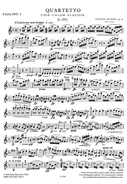 Streichquartett Nr. 12 F-Dur, op. 96 "Amerikanisches Quartett"