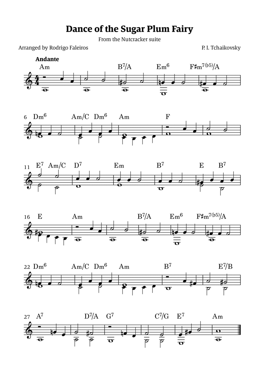 Sugar Plum Fairy theme Classical Guitar scores gallery preview page 1