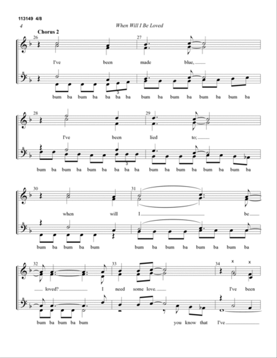 When Will I Be Loved A Cappella scores gallery preview page 4