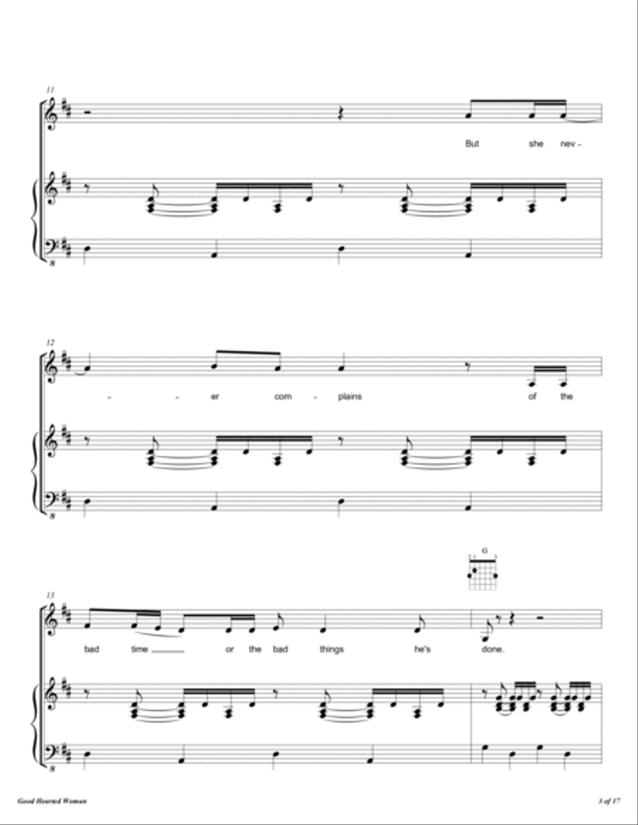 A Good Hearted Woman Voice scores gallery preview page 4