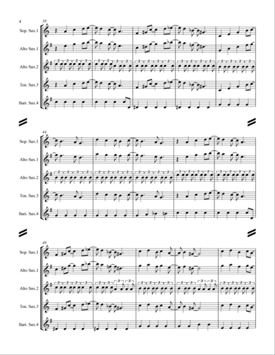 All I Want For Christmas Is You All I Want For Christmas Is You Saxophone Quartet scores gallery preview page 5