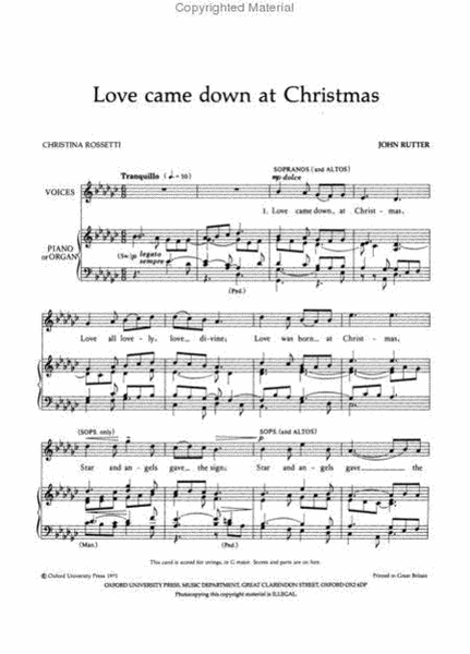 Love came down at Christmas