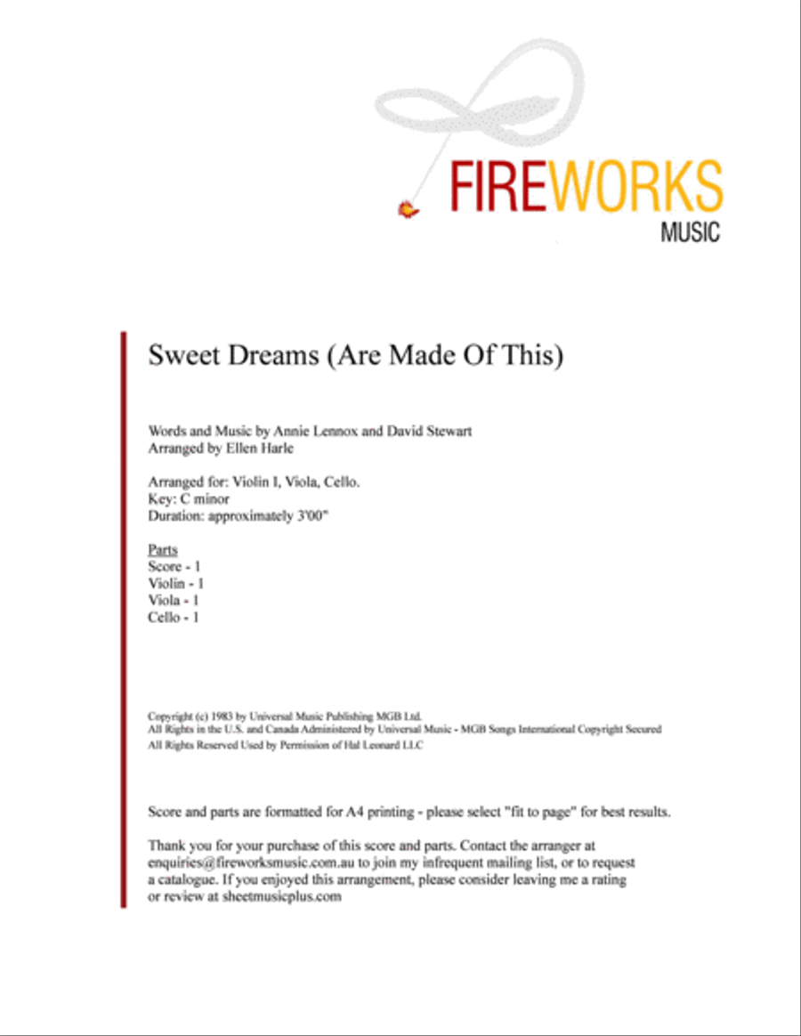 Sweet Dreams (Are Made Of This) String Trio scores gallery preview page 2