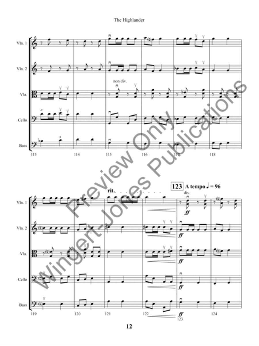 The Highlander (Score) String Orchestra scores gallery preview page 15