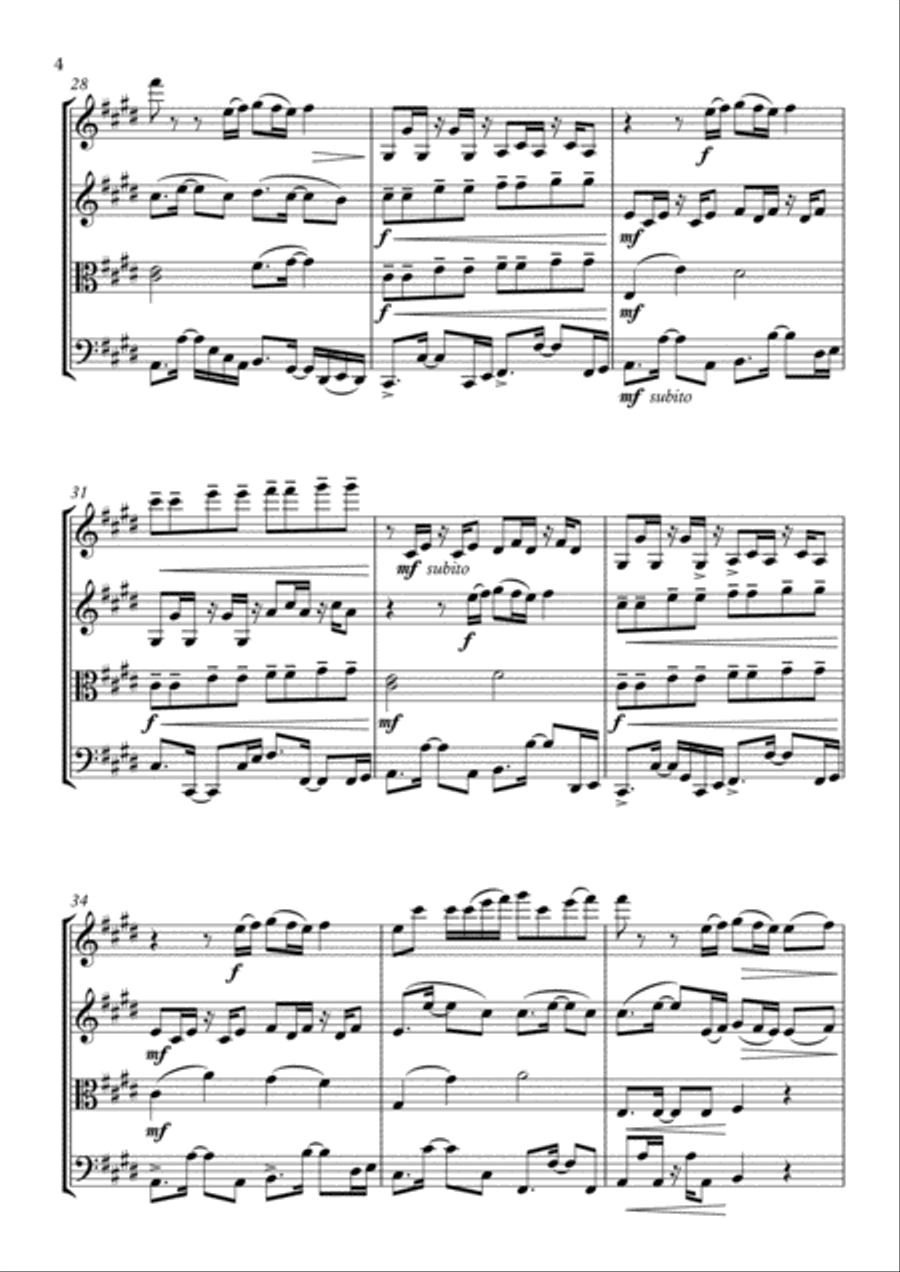 Shape Of You String Quartet scores gallery preview page 4