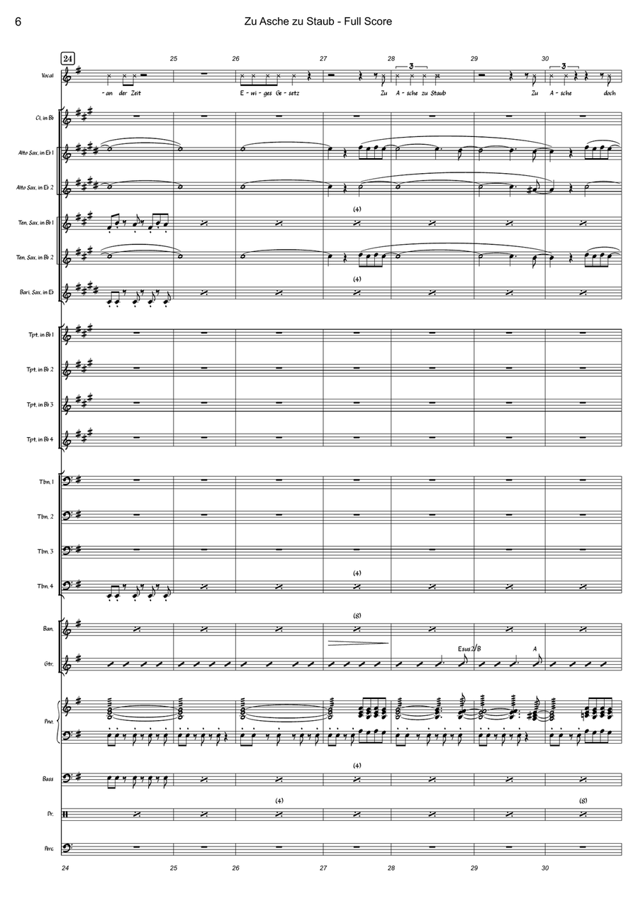 Zu Asche, Zu Staub Jazz Ensemble scores gallery preview page 6