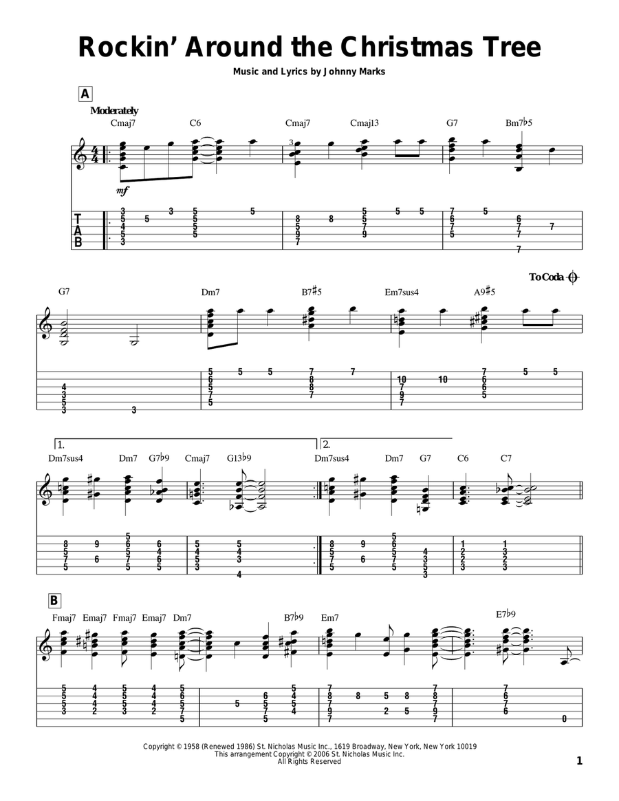 Rockin' Around The Christmas Tree Acoustic Guitar scores gallery preview page 1