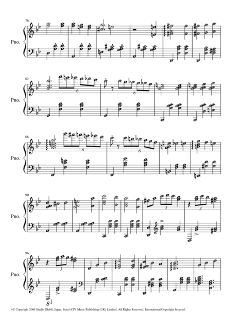 Merry-go-round Of Life Piano Solo scores gallery preview page 4