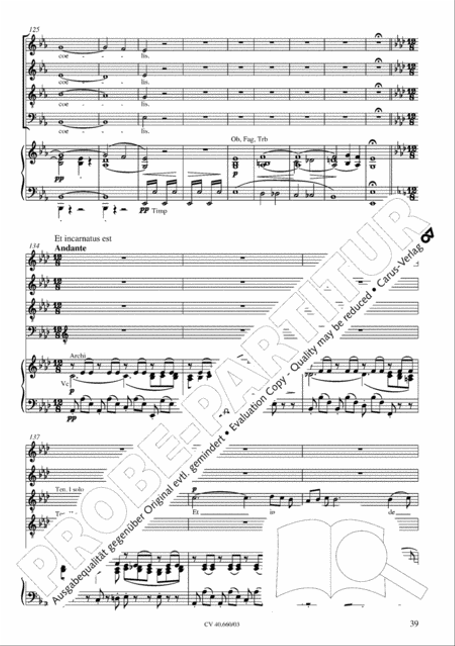 Mass in E flat major (Messe in Es) SATTB scores gallery preview page 40