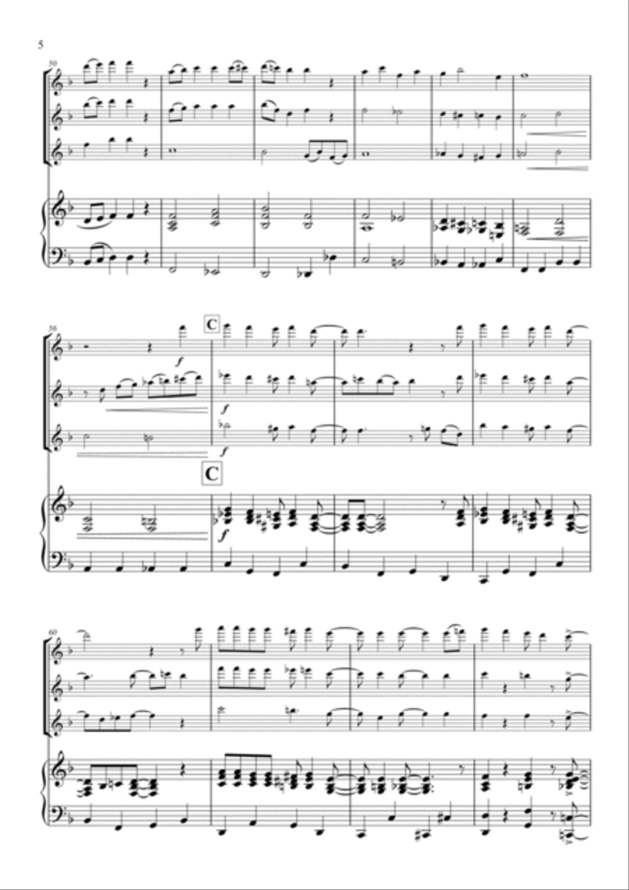 Santa Claus Is Comin' To Town Woodwind Ensemble scores gallery preview page 6