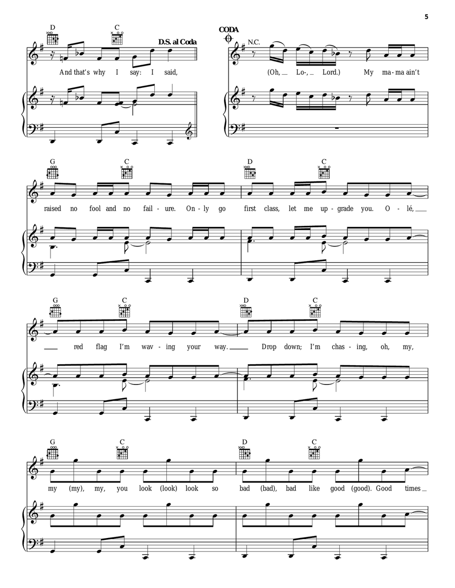 That's What I Like That's What I Like Piano, Vocal, Guitar scores gallery preview page 5