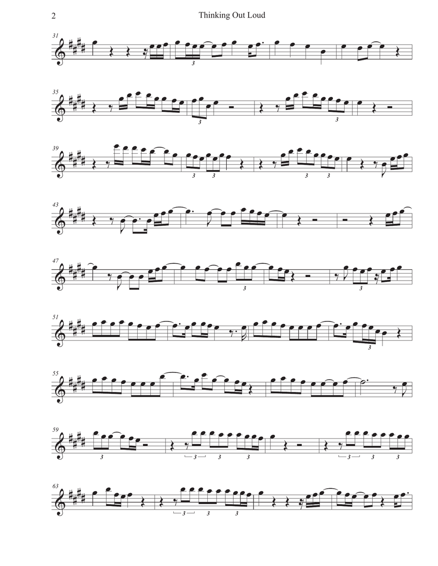 Thinking Out Loud Tenor Saxophone scores gallery preview page 2