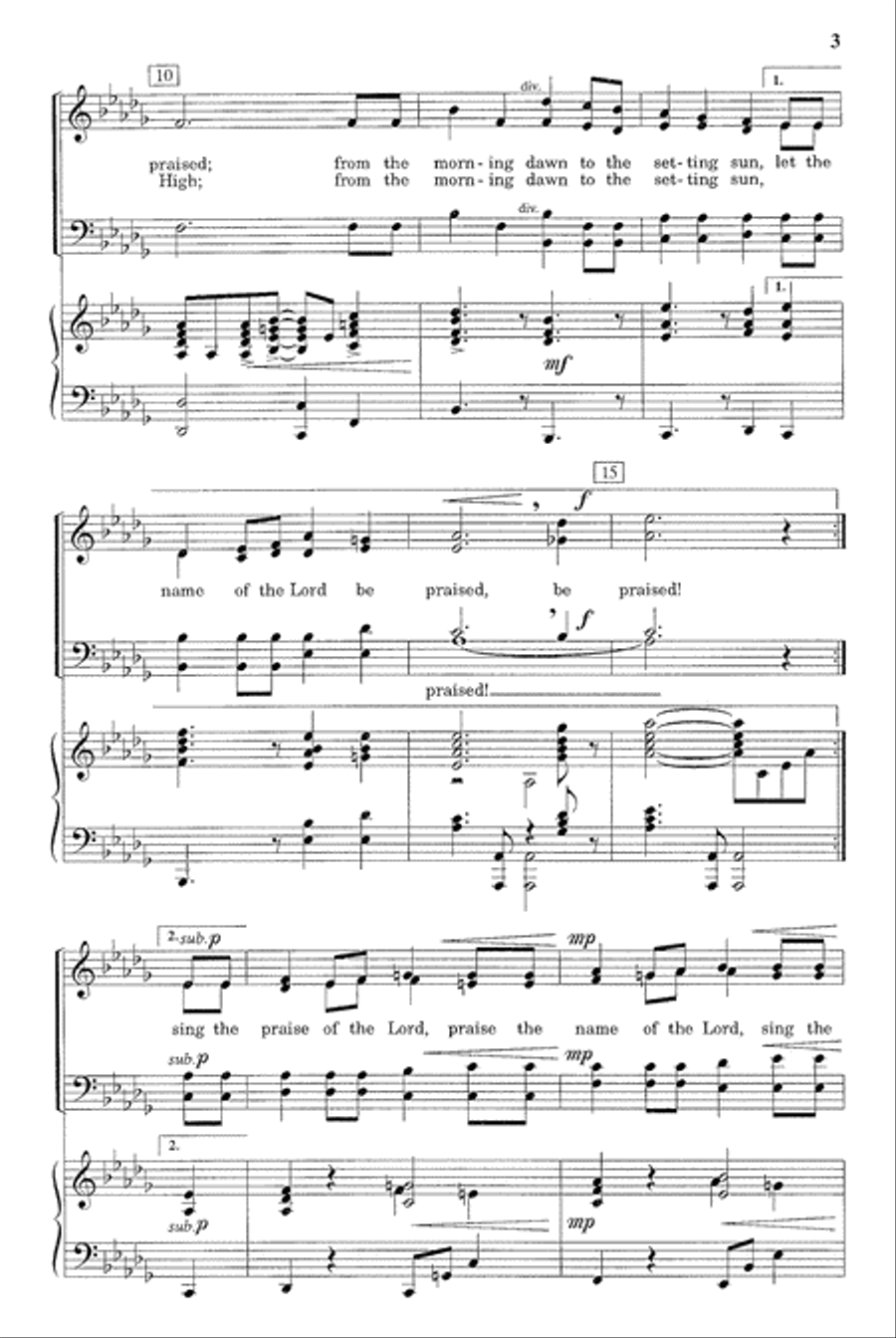 Let the Name of the Lord Be Praised 4-Part scores gallery preview page 4