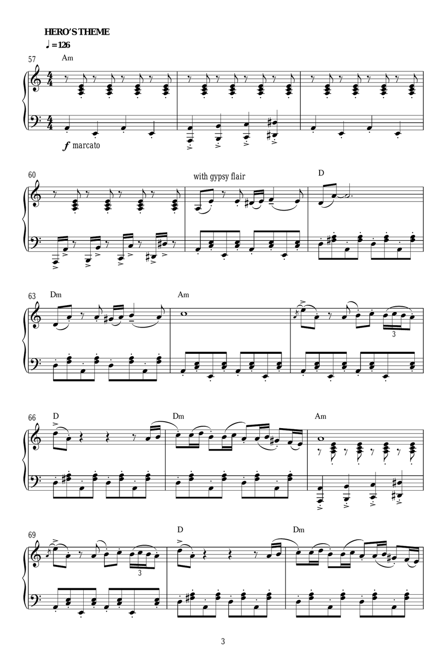Themes From Sherlock (Main Theme/Watson's Theme/Heroes Theme) Piano Solo scores gallery preview page 3