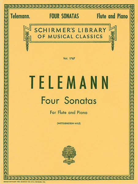 Four Sonatas by Georg Philipp Telemann Flute Solo - Sheet Music