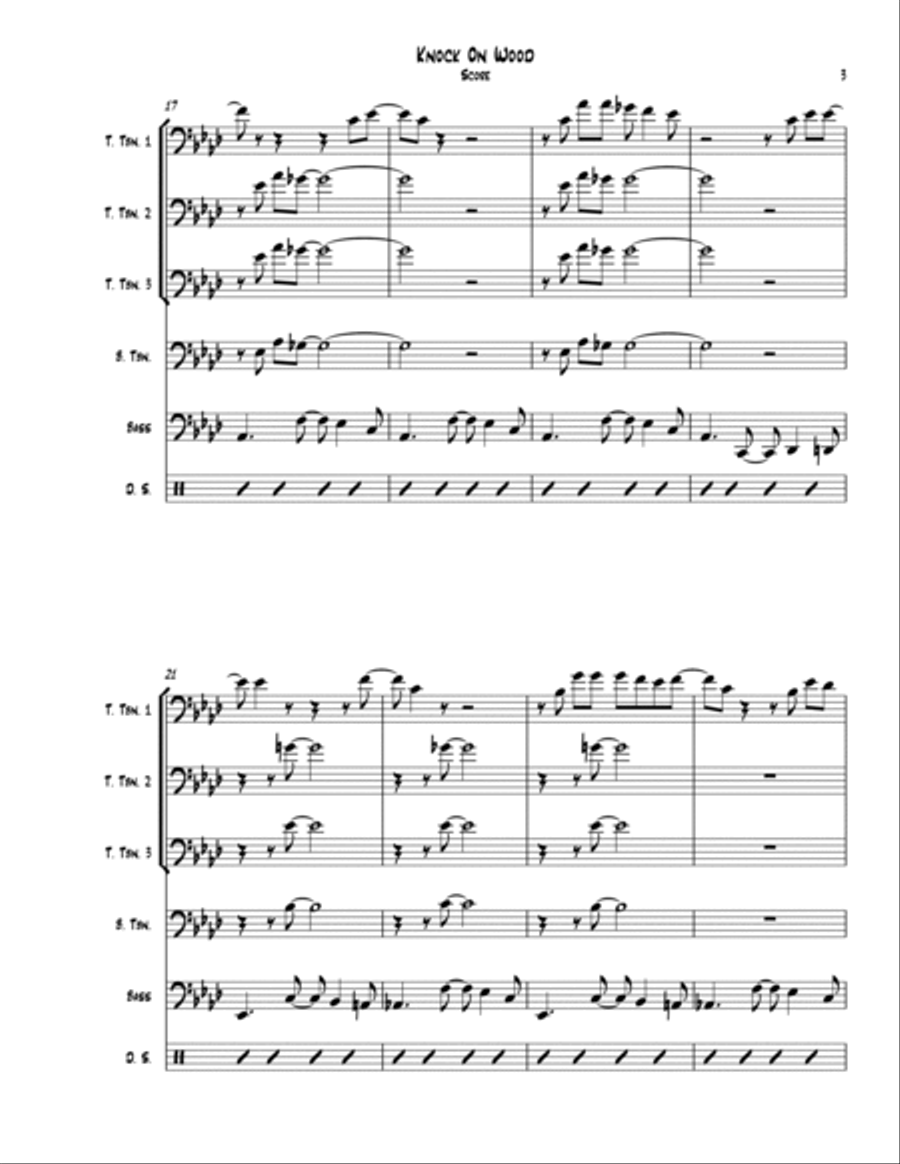Knock On Wood Knock On Wood Trombone scores gallery preview page 3