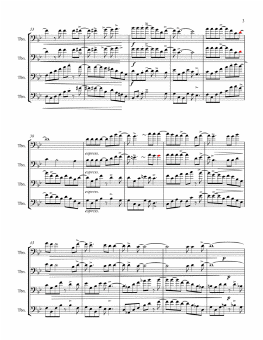 Killing Me Softly With His Song - Score Only Brass Quartet scores gallery preview page 3