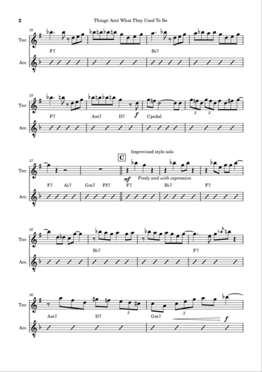 Things Ain't What They Used To Be Tenor Saxophone scores gallery preview page 2
