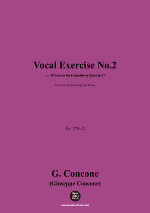 G. Concone-Vocal Exercise No.2,for Contralto(or Bass) and Piano
