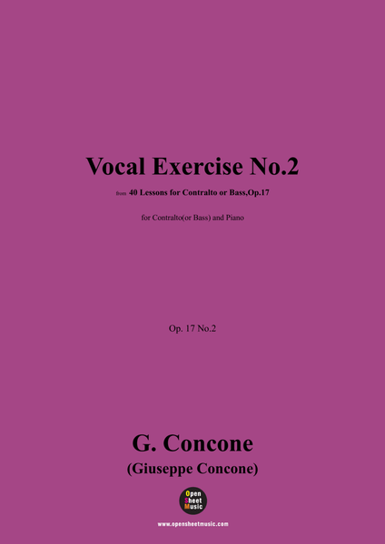 G. Concone-Vocal Exercise No.2,for Contralto(or Bass) and Piano image number null