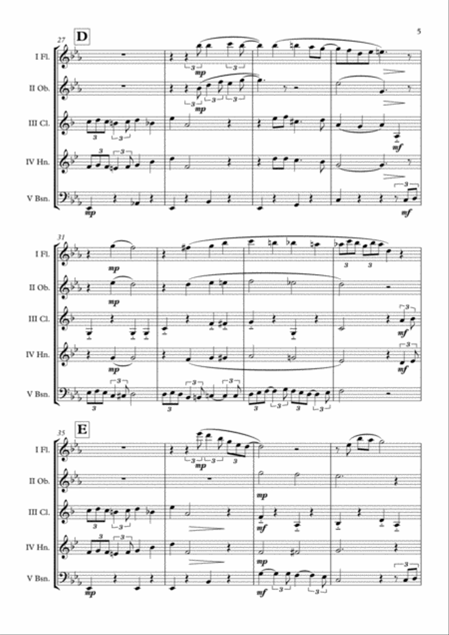 It's Beginning To Look Like Christmas Woodwind Quintet scores gallery preview page 6